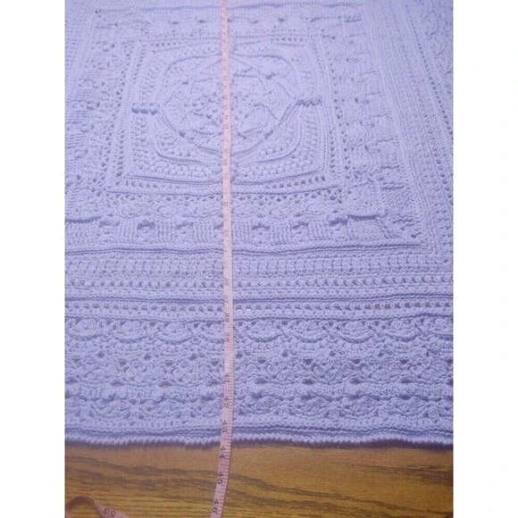 Hooked on Sunshine "For..." Lavender Purple Acrylic Blend Baby Blanket~43.5" - Picture 10 of 12